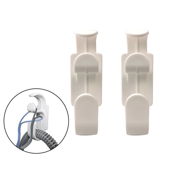 XIRQI 2 Pcs CPAP Hose Holder, No-Trace Installation Tubing Hanger, Space Saving CPAP Supplies Organizer for Bedroom