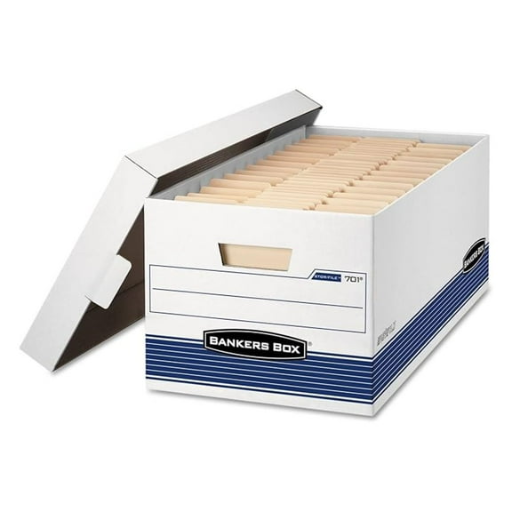 Bankers Box 00701 Stor/File Storage Boxes,W/Lid,Letter,12-Inch x24-Inch x10-Inch,12/CT,WE/BE