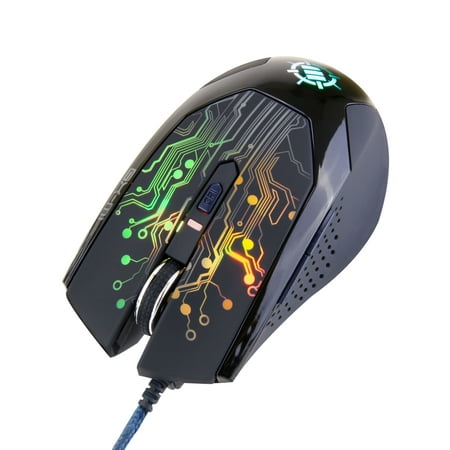 (MANUFACTURER REFURBISHED) ENHANCE GX-M1 LED Gaming Mouse with 3500 DPI , Optical Sensor & Color-Changing Lights for PC Computers - Great for MOBA's , FPS , and