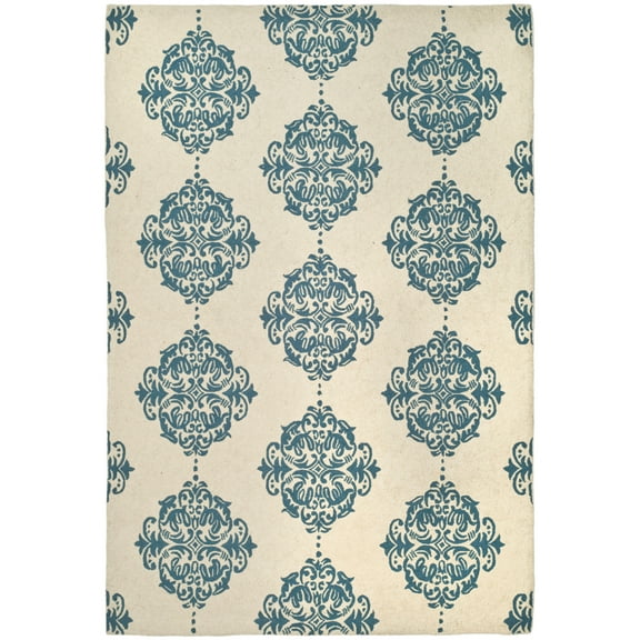 SAFAVIEH Chelsea HK145A Hand-hooked Ivory / Blue Rug