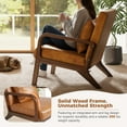 thumbnail image 6 of JULY'S SONG Mid Century Modern Accent Chair with Pillow, Leather Upholstered Reading Chair with Wood Frame, 25.6" W Arm Chairs in Living Room,Brown-Leather, 6 of 9