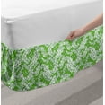 thumbnail image 2 of Floral Bed Skirt, Hand Drawn Summer Theme Depiction of Pinnate Leaves in Repeated Pattern, Elastic Bedskirt Dust Ruffle Wrap Around for Bedding Decor, 4 Sizes, Lime Green and White, by Ambesonne, 2 of 2