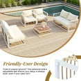 thumbnail image 5 of Metal Patio Sectional Sofa Set, Modern 7-Piece Garden Conversational Furniture Set with Thick Cushions and Coffee Table for Indoor Outdoor, White, 5 of 9