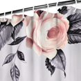 thumbnail image 3 of Waterproof Pink White Peony Flower Blossom Shower Curtain 72x72 Inch Boho Style Polyester Unique Shower Curtain for Bathroom Hotel Home Decor with 12 Plastic Hooks, 3 of 5