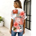 thumbnail image 5 of Hawaiian Shirts for Women Short Sleeve Tropical Button Down Summer Beach Aloha Shirt Dressy Casual Floral Printed Outfits, 5 of 5