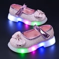 thumbnail image 5 of Quealent Light Up Toddler Little Girls Dress Ballet Mary Jane Bow Flat Shoes Red for Size 9, 5 of 7