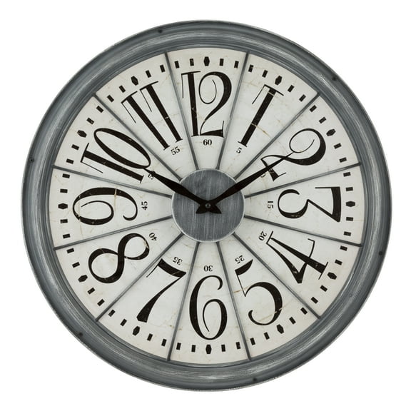 La Crosse Technology 20" Antique Gray Analog Round Contemporary Quartz Wall Clock, 404-3950