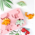 thumbnail image 4 of 2 moldes de gelatina de dinosaurio, moldes de jabón de dinosaurio para niños, moldes de silicona para decoración de pasteles de dinosaurio (rosa y gris), 4 of 7