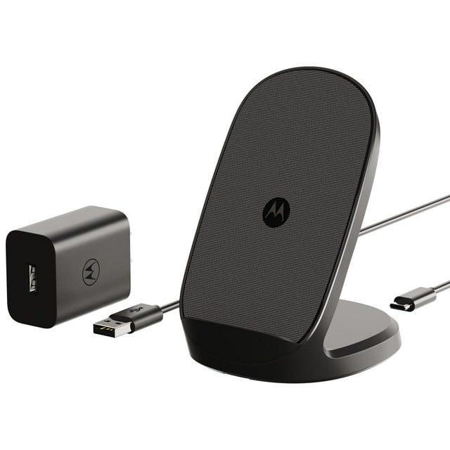 Cargador Inalámbrico Qi 15W + TurboPower 33W Motorola Blanco con Cable USB-C para Moto y Razr