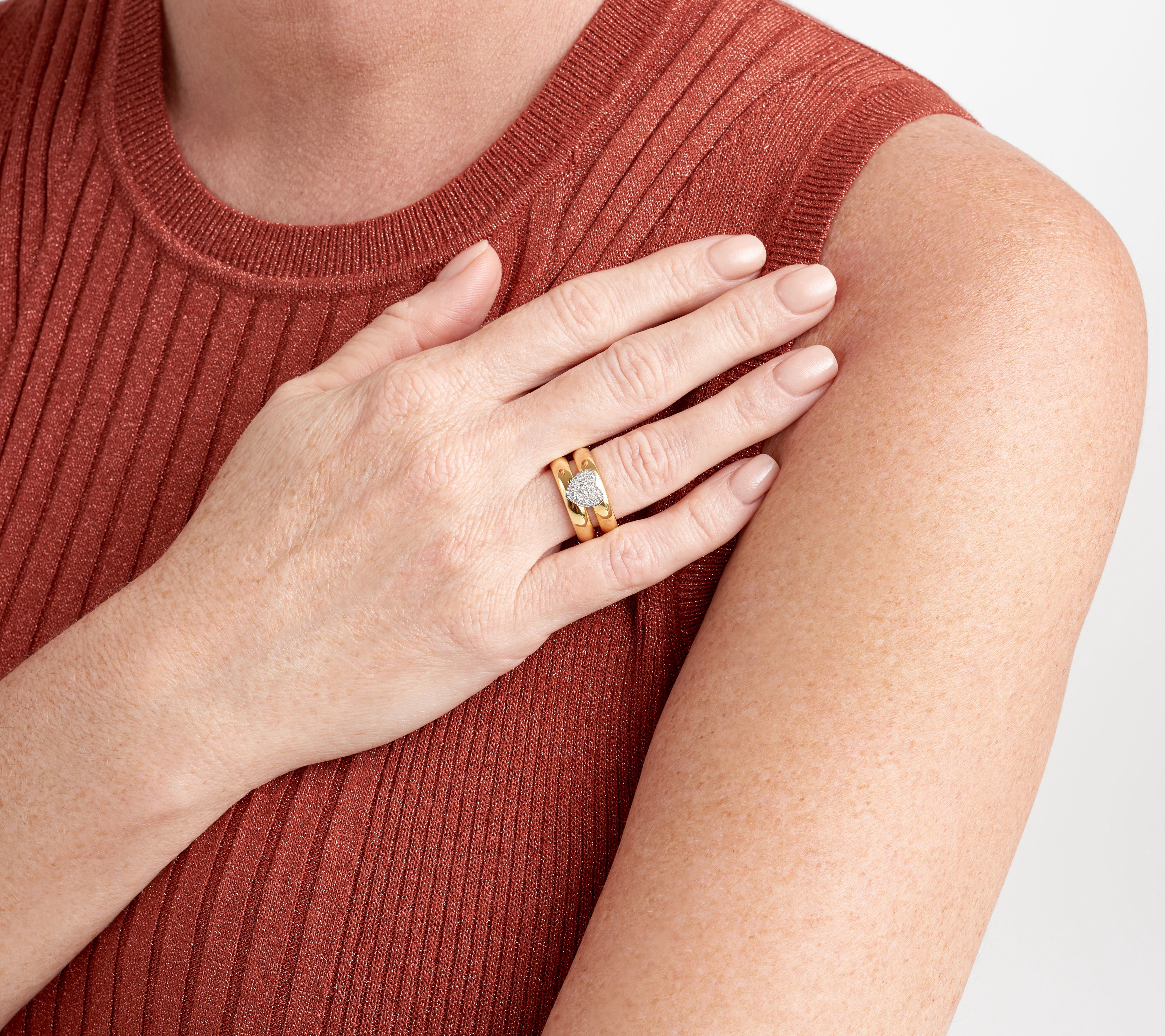 Forever Facets 1/5 CT TW Lab Grown Diamond Ring in 18K Gold over Sterling Silver, Adult Female