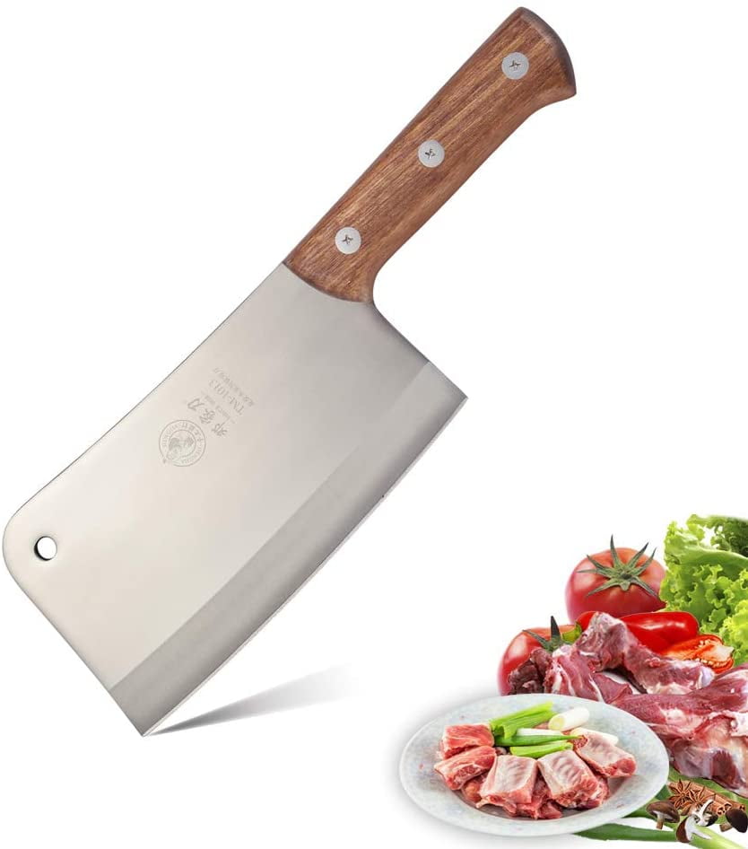 DENGJIA 7.5 Inch Blade HeavyDuty Cleaver Chopper Knife