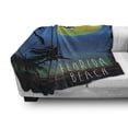 thumbnail image 3 of Florida Soft Flannel Fleece Throw Blanket, Vintage Composition of Dreamlike Sunset Scenery at the Shore with a Flying Bird, Cozy Plush for Indoor and Outdoor Use, 50" x 60", Multicolor, by Ambesonne, 3 of 6