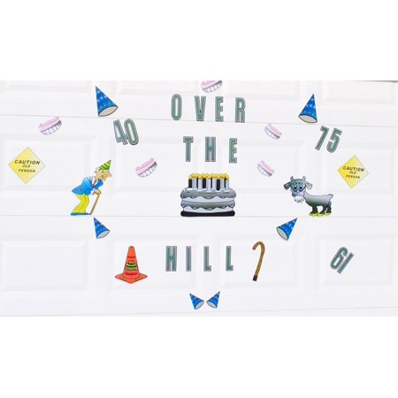 Over The Hill Birthday Cake Old Man Party Hats Funny Magnetic