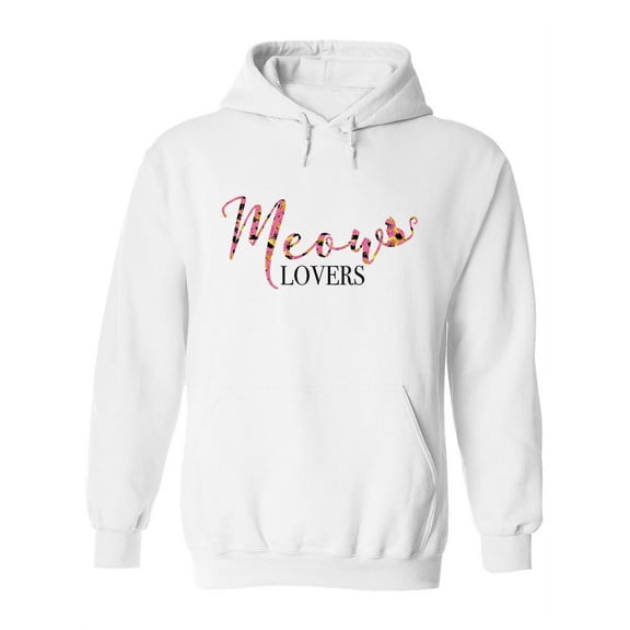 Meow Lovers Quote Hoodie Women -Image by Shutterstock, Female XX-Large