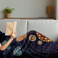 thumbnail image 3 of Galaxy Mandala Soft Flannel Fleece Throw Blanket, Abstract Scheme of the Solar System with Ornamental Motifs on the Planets, Cozy Plush for Indoor and Outdoor Use, 50" x 60", Multicolor, by Ambesonne, 3 of 5
