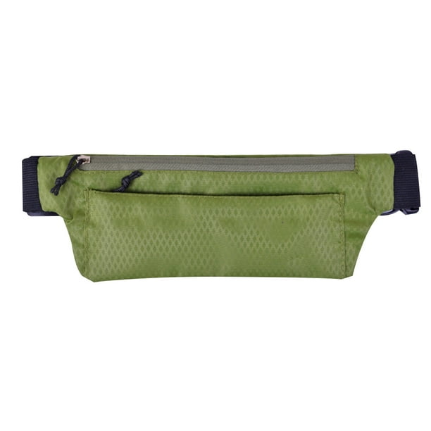 Riñonera para correr, sencilla, ultrafina, de doble capa, con cremallera, impermeable, para hombres y mujeres, para deportes al aire libre, ocio, fitness, riñonera impermeable, bolsa de