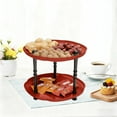 thumbnail image 2 of 2-Tier Round Fruit Plate Serving Tray Candy Snack Storage Stand for Living Room Kitchen(Red), 2 of 6