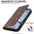 thumbnail image 3 of Allytech Wallet Case for Apple iPhone XR 6.1 inch,RFID Blocking Premium Leather Card Holder Magnetic Flip Kickstand Phone Cover,Brown, 3 of 10