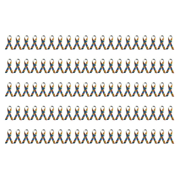 Pack of 100 Colorful Puzzle Pieces Lapel Pins for Autisms Awareness Sturdy Polyester Brooches for Men and Women