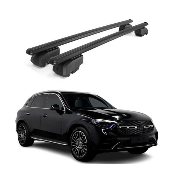 Lockable Roof Racks Luggage for Mercedes GLC Class X254 2023-2025 Alu Black