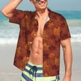 thumbnail image 7 of Bingfone Men's Short Sleeve Button Down Shirts Hawaiian fall Maple Printed Beach Shirt, 7 of 7