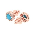 thumbnail image 2 of 1.18 ct Screw-Back Stud Earrings for Women | 5mm Round Cut Simulated Turquoise | 18K Rose Gold, 2 of 5