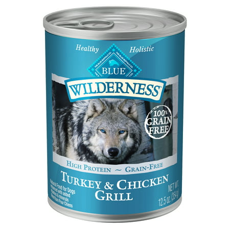 Blue Buffalo Wilderness Turkey & Chicken Grill Grain Free Natural Adult Wet Dog Food, 12.5-oz