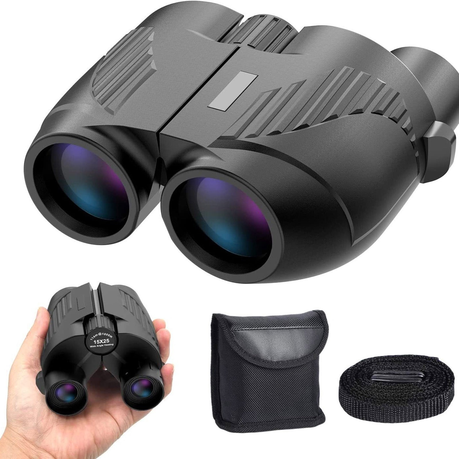 20X25 Compact Binoculars for Adults & Kids, Waterproof Easy Focus Binoculars with Large Eyepiece, Ideal for Bird Watching, Hiking, Concerts, and Travel
