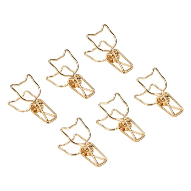 Paper Clamps, Hollowed 100pcs Binder Clips Cute Cartoon For Home Gold,Rose Gold