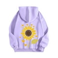 thumbnail image 4 of DDAPJ pyju Womens Cute Graphic Hoodies Oversized Sunflower Print Hooded Sweatshirt Teen Girls Y2K Aesthetic Hoodie with Kangaroo Pocket Purple S, 4 of 6
