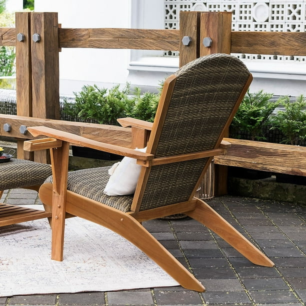 Teak Tan Adirondack Chairs Cambridge Casual Teak And Wicker