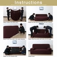 thumbnail image 4 of PiccoCasa Jacquard Sofa Slipcover Strech Thick 3 Seater Couch Cover, Coffee Color, 4 of 7
