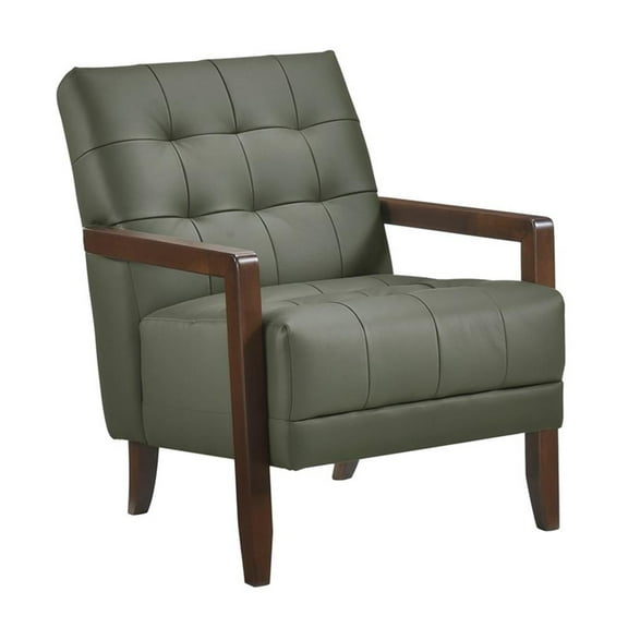 Pemberly Row Modern / Contemporary Leather Accent Chair in Green