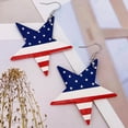 thumbnail image 4 of DQRPSEETB Small Hoops American Independence Day Flag Pattern Earrings Leather Teardrop Shape Lightweight Flag Star Shape, 4 of 4