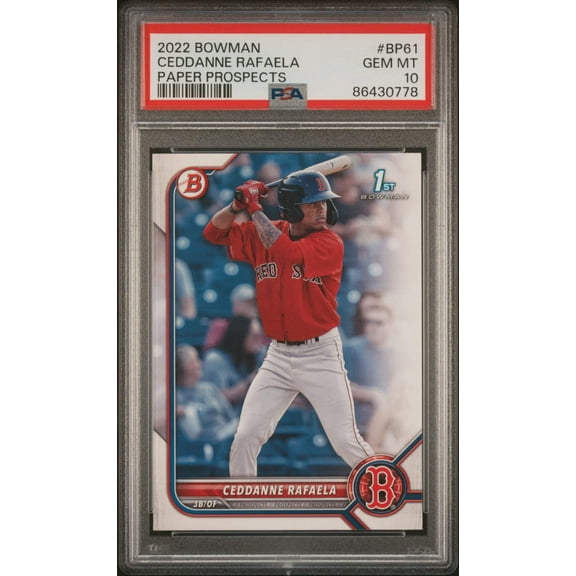 Graded 2022 Topps Bowman Ceddanne Rafaela #BP61 Paper Prospects Rookie RC Baseball Card PSA 10 Gem Mint