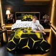 thumbnail image 3 of meiyoeat Neon Yellow Flame Game Controller Twin Comforter Sets for Kids Boys, Yellow Geometric Gaming Bedding Set, Gamepad Reversible 2 Pieces, 1 Comforter and 1 Pillowcase, 3 of 6