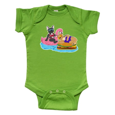 

Inktastic Pool Floaties with Cute French Bulldogs Gift Baby Boy or Baby Girl Bodysuit