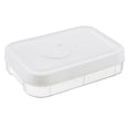 thumbnail image 2 of Food Crisper White Plastic Fresh-keeping Box with Seal Cover Double Layers Stacking Design Refrigerated Container for Home Kitchen Refrigerator, 2 of 9