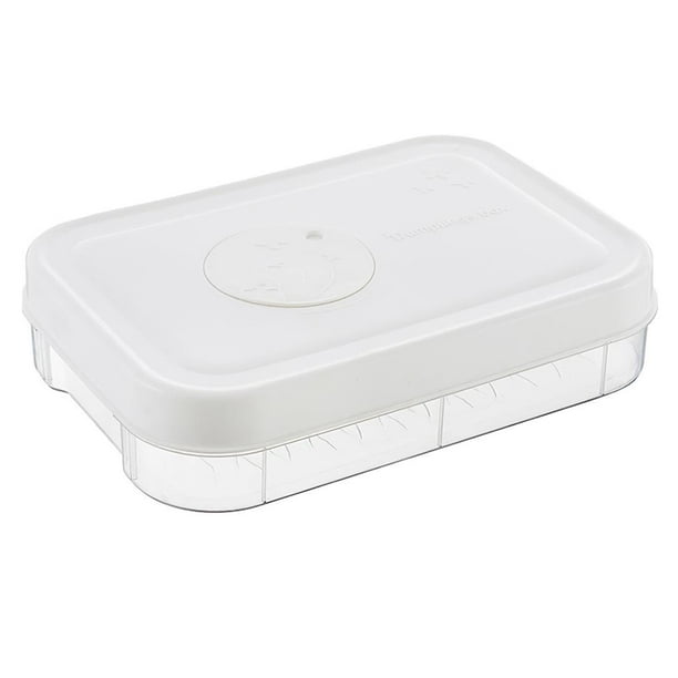 Caja De Mantenimiento De Alimentos Frescos De Plástico Blanco Para Frutas Y Verduras Con Tapa De Sellado Diseño De Apilamiento De Capas Dobles Contenedor Refrigerado Para Refrigerador De Cocina Minnieouse HA022477-00
