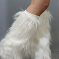 thumbnail image 7 of dianhelloya 1 Pair Faux Fur Leg Warmers with Light Women Stage Performance High Tube Plush Socks for Party White, 7 of 7