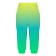 thumbnail image 4 of Scyoekwg Lightweight Capris for Women Lightweight Mid Waist Capris Joggers Workout Athletic Yoga Pants Ladies Capris Trendy Casual Comfy Loose Summer Gradient Color Pants (Green,M), 4 of 6