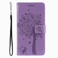 thumbnail image 1 of Wallet Case For Huawei P Smart 2018 2019 2020 2021 P8 P9 P20 P30 P40 Lite Pro 2017 Cute Cat Tree Card Slots Protect Cover D06F Light Purple For P20 Lite 2018, 1 of 6