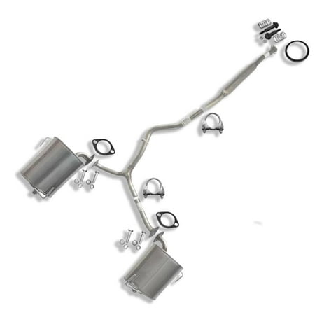 Stainless Steel Exhaust System Kit – Fits 2009-2013 Subaru Forester & 2008-2011 Subaru Impreza 2.5L | Direct-Fit Muffler & Resonator Replacement