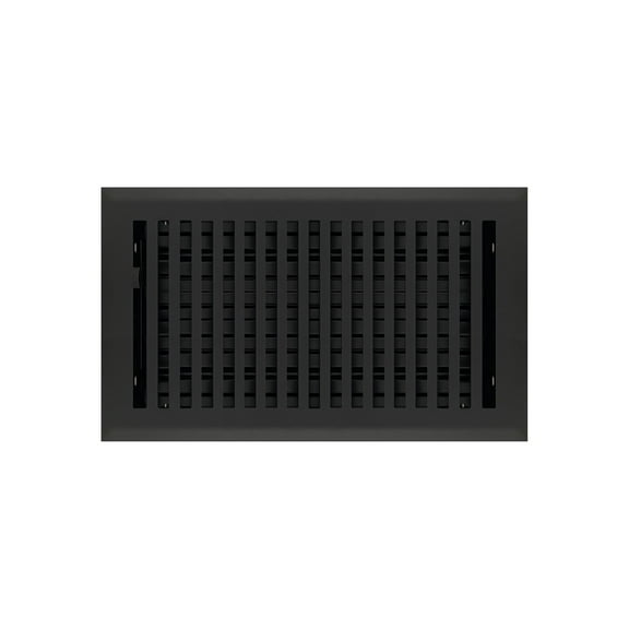 6" x 10" Flat Black Contemporary Style Floor Register - Decorative Vent Cover