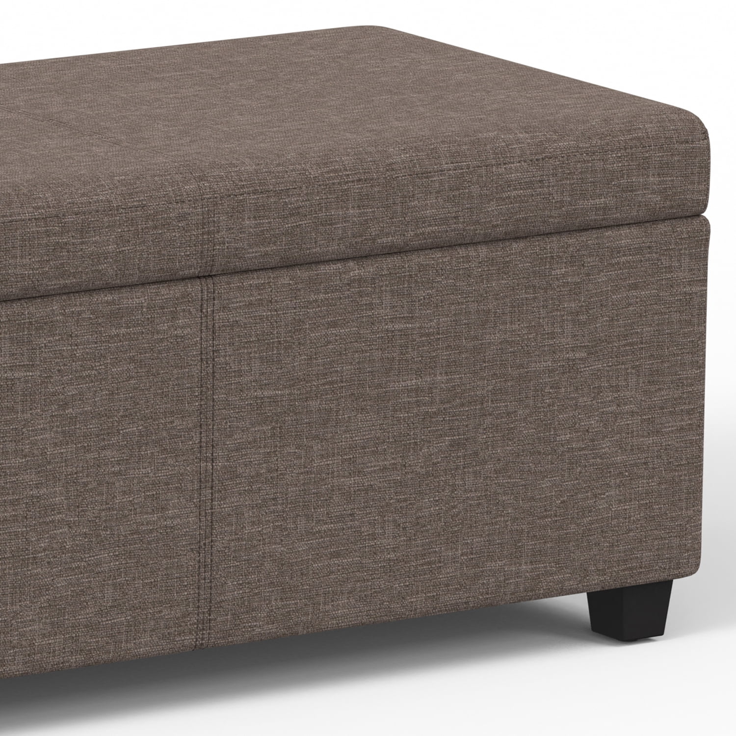 Avalon 54 inch Wide Contemporary Extra Large Storage Ottoman Bench in Fawn Brown Polyester Linen Fabric