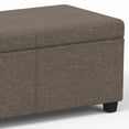 thumbnail image 4 of Avalon 54 inch Wide Contemporary Extra Large Storage Ottoman Bench in Fawn Brown Polyester Linen Fabric, 4 of 12