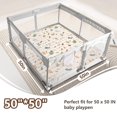 thumbnail image 3 of Beavtaens Baby Play Mat for Floor, Fits 50x50 Playpen, Super Soft, Non-Slip, for Ages 0-4 (Boho), 3 of 7