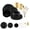 Black, variant on Smarty Clear with Gold Rim Round Lotus Plastic Tableware Set (120 Guests)