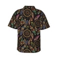 thumbnail image 4 of Xecao Decorative Feathers print Hawaiian shirt - a stylish short-sleeve button-down for men, perfect for casual beach and tropical outings., 4 of 9