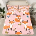 thumbnail image 2 of Manfei Cartoon Fox Full Size Sheets, Colorful Butterfly Bed Sheets, Jungle Wildlife Sheet Sets, Breathable Home Decor 4pcs, 2 of 7